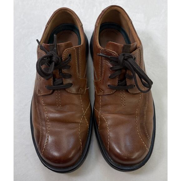 Clarks Collection Extreme Comfort Men\'s Brown Leather Shoes Size 9.5W Lace Up FS main image 6
